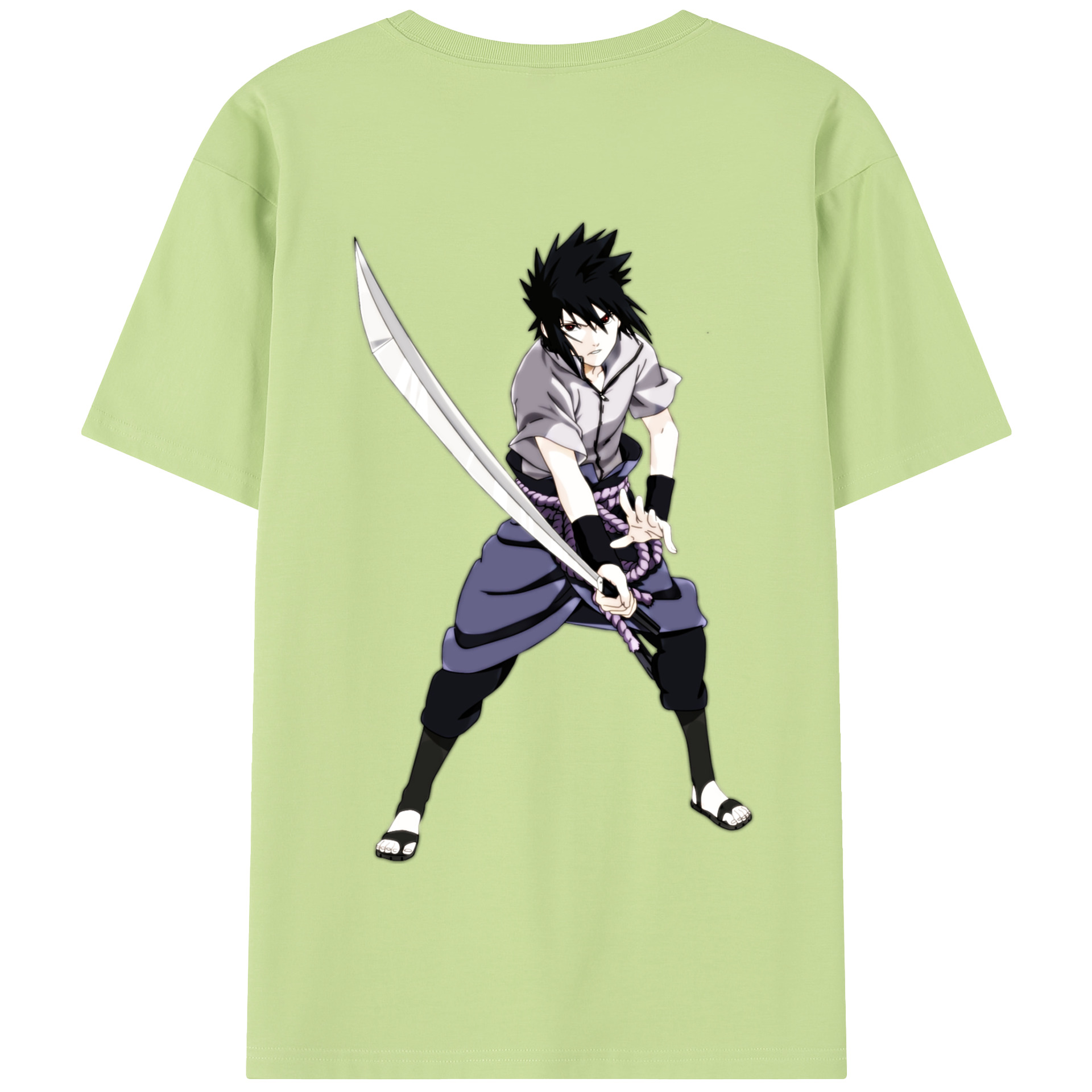 （画像用） NARUTO -ナルト- うちは サスケ Uchiha Sasuke 綿100％半袖Tシャツ（背面プリント）